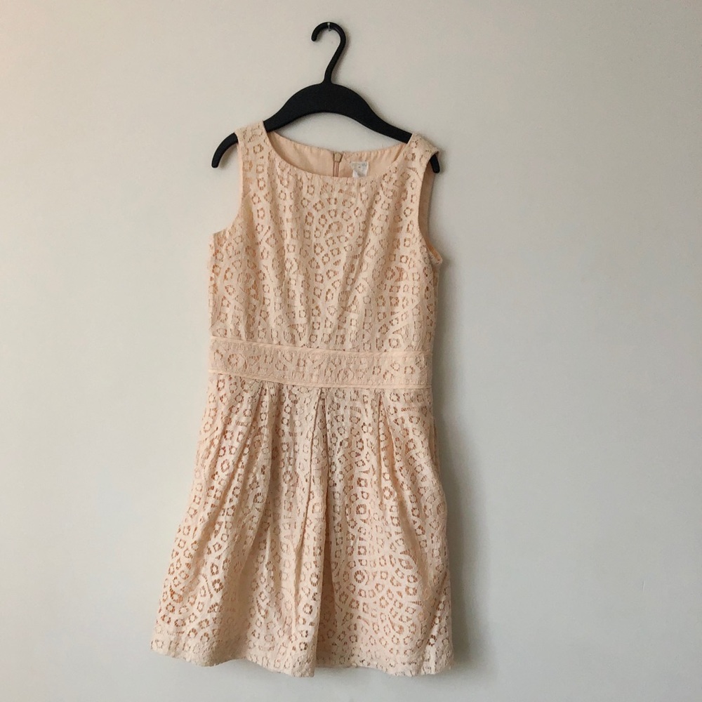 Crewcuts light peach cream colored lace dress